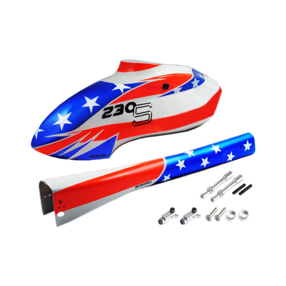 Airbrush Fiberglass USA Flag Fuselage - BLADE 230S / V2 / Smart