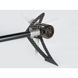 AL/Carbon Fiber Light Weight Tail Motor Mount w/ Fin "F" set - BLADE 200S / 250 CFX / 230S / V2 / Smart