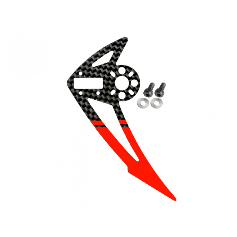 Carbon Fiber Vertical Fin "F" w/ Motor Mount (RED) (for MH Tail Mount series)