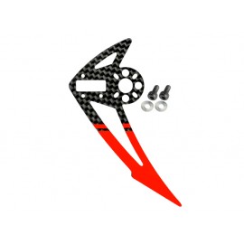 Carbon Fiber Vertical Fin "F" w/ Motor Mount (RED) (for MH Tail Mount series)