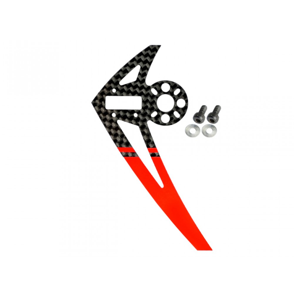 Carbon Fiber Vertical Fin "G" w/ Motor Mount (RED) (for MH Tail Mount series)