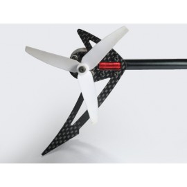 AL/Carbon Fiber Light Weight Tail Motor Mount w/ Fin "F" set (RED) - BLADE 200S / 250 CFX / 230S / V2 / Smart