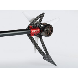 AL/Carbon Fiber Light Weight Tail Motor Mount w/ Fin "F" set (RED) - BLADE 200S / 250 CFX / 230S / V2 / Smart