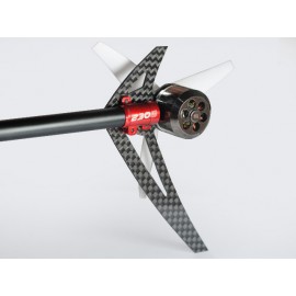 AL/Carbon Fiber Light Weight Tail Motor Mount w/ Fin "G" set (RED) - BLADE 200S / 250 CFX / 230S / V2 / Smart