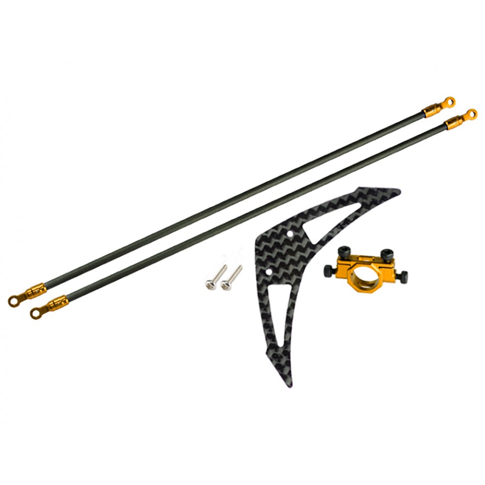 Aluminum/Carbon Fiber Tail Boom Support Mount set (GOLD) - BLADE 250 CFX / 230S / V2 / Smart