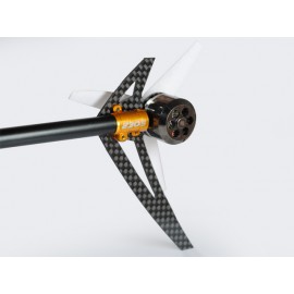 AL/Carbon Fiber Light Weight Tail Motor Mount w/ Fin "G" set (GOLD) - BLADE 200S / 250 CFX / 230S / V2 / Smart