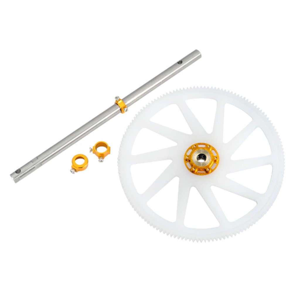 Titanium Main Shaft/CNC Delrin Main Gear/Auto-Rotation Hub set (G) - BLADE 230 S