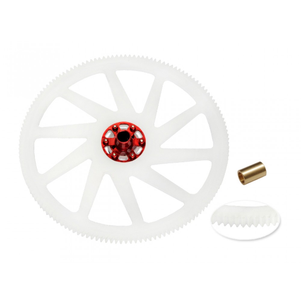 CNC Delrin Main Gear w/ Aluminum Hub set (RED) - BLADE 250 CFX