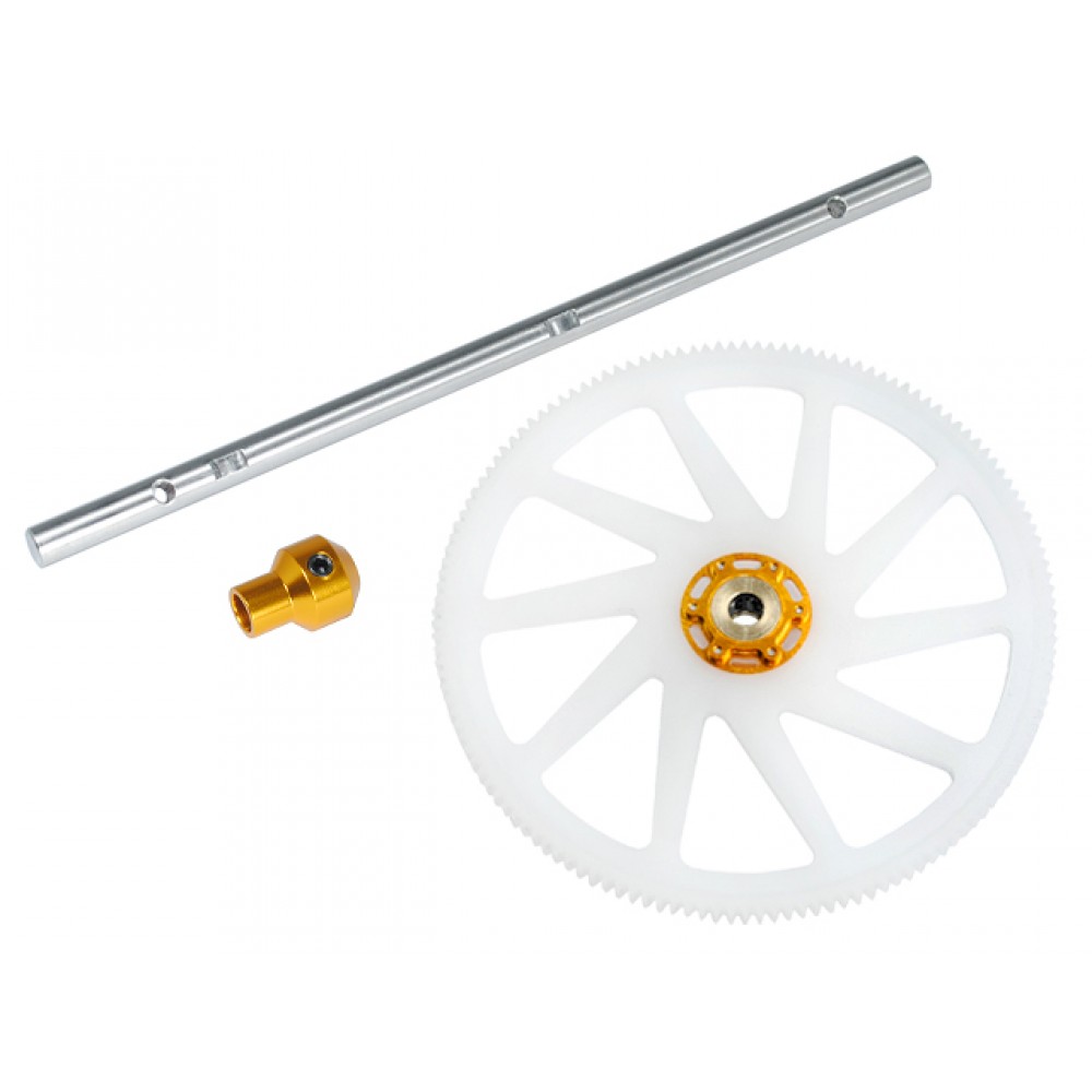 Main Shaft/CNC Delrin Main Gear/Auto-Rotation Hub set (GOLD) - BLADE 250 CFX
