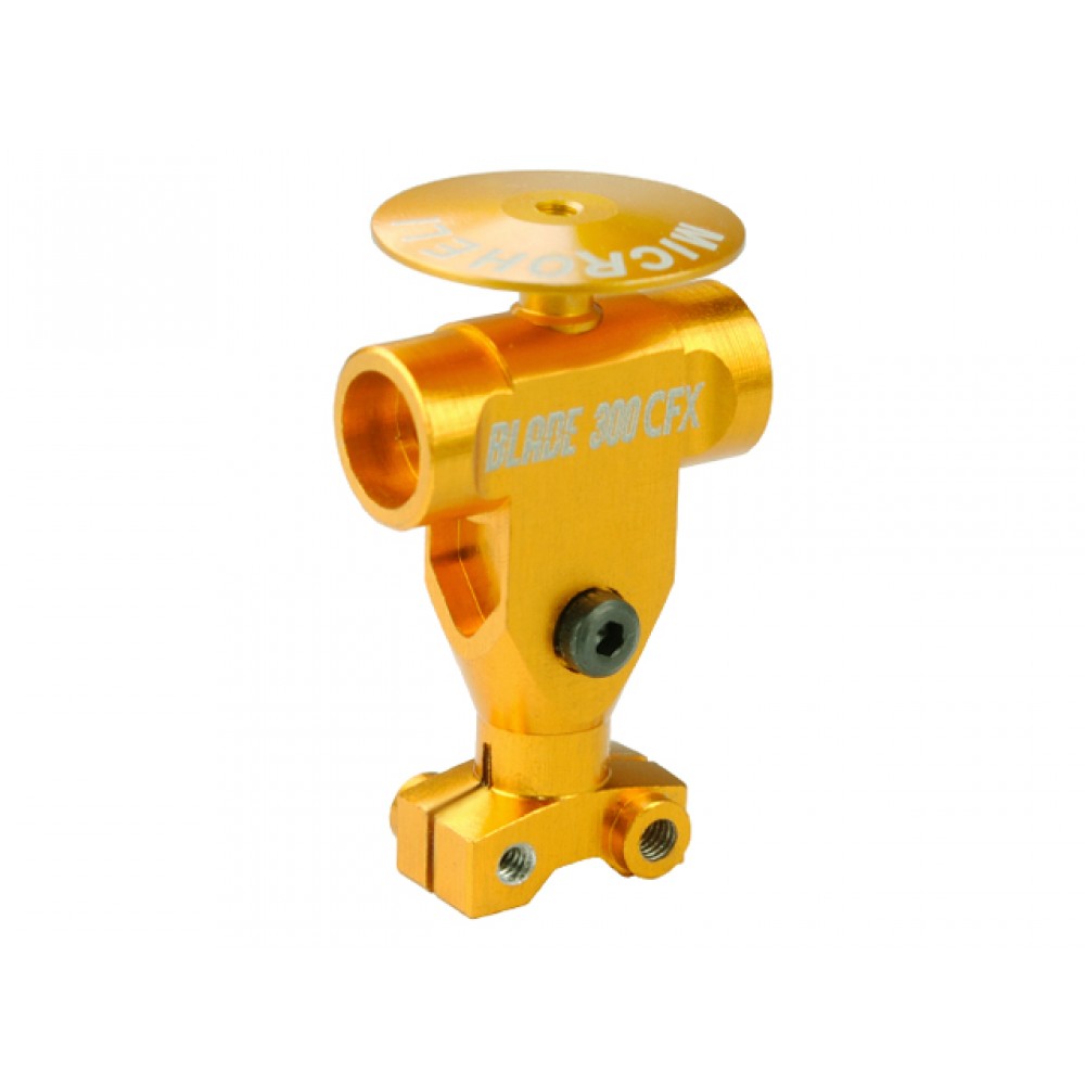 Precision CNC AL Main Rotor Hub w/ Button (GOLD) - BLADE 300 CFX