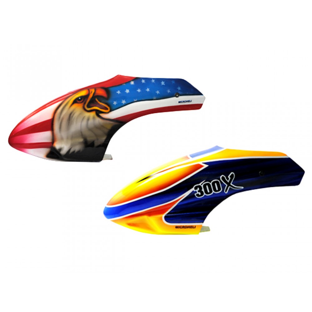 Airbrush Fiberglass American Eagle-Flag-Blaze Canopy - BLADE 300X