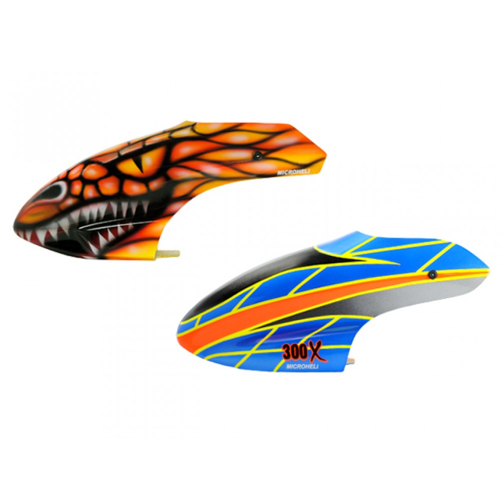 Airbrush Fiberglass Red Dragon-Bluenet Canopy - BLADE 300X