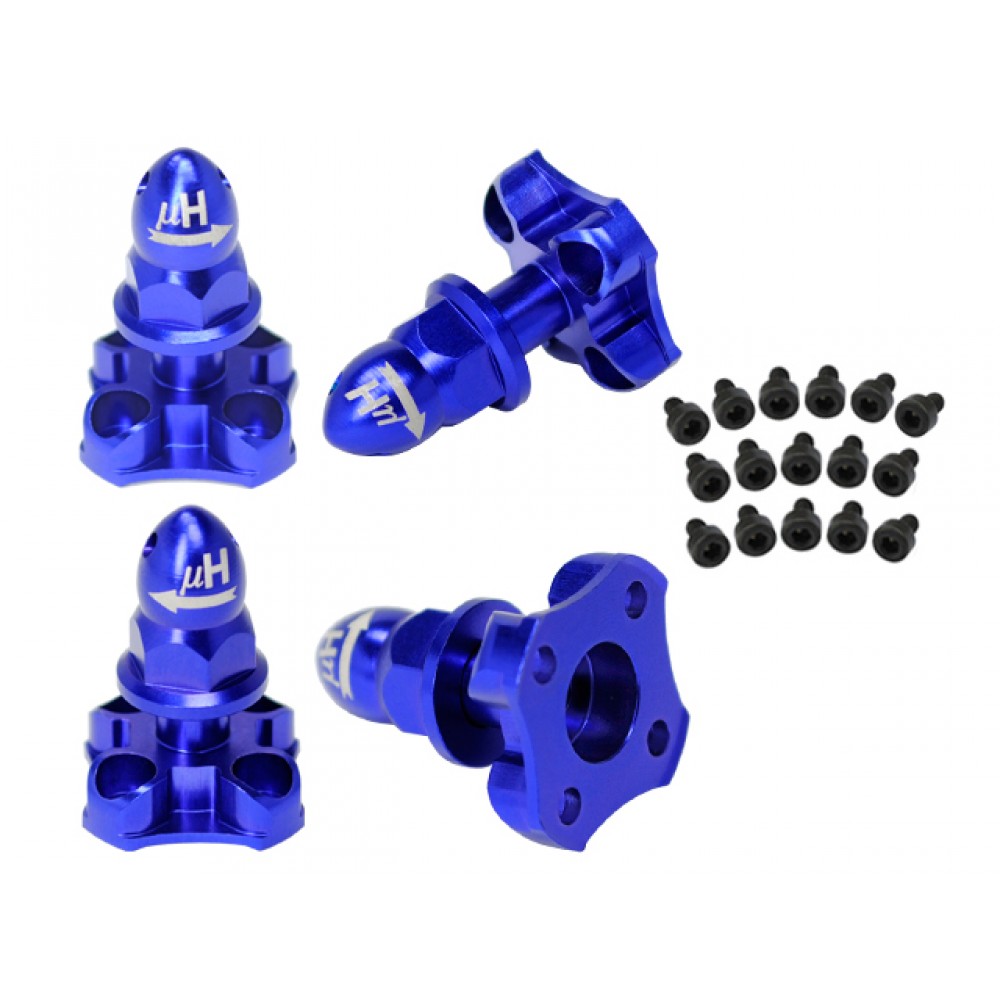 Precision CNC AL Prop Adapter w/ Nut Cap set (BLUE/PURPLE) - BLADE 350 QX