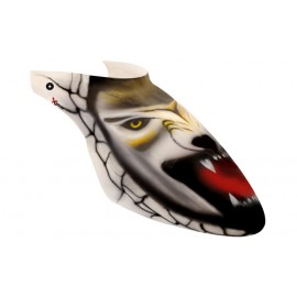 XCanopy Airbrush Fiberglass Snow Leopard Canopy - BLADE 500X/3D
