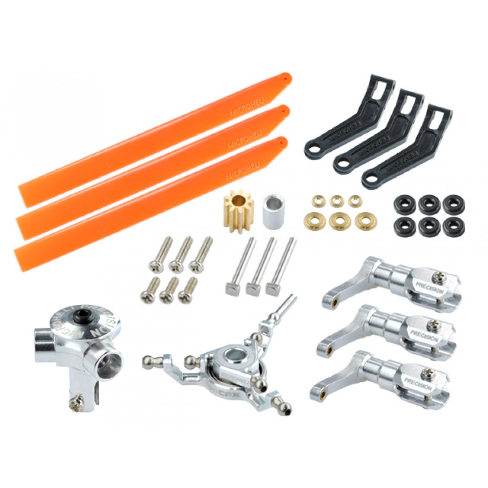 CNC Aluminum/Plastic Triple Orange Blade Conversion set - BLADE 130 S