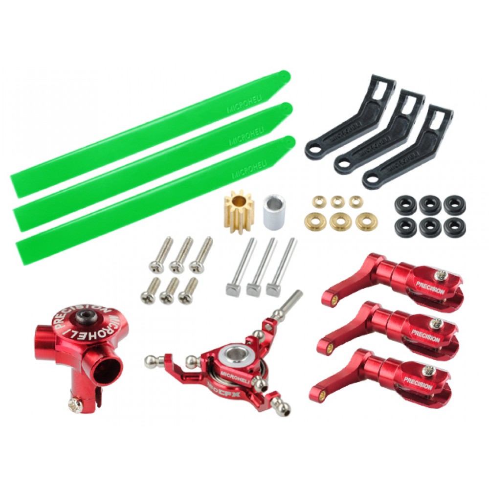 CNC AL/Plastic Triple Green Blade Conversion set (RED) - BLADE 130 S