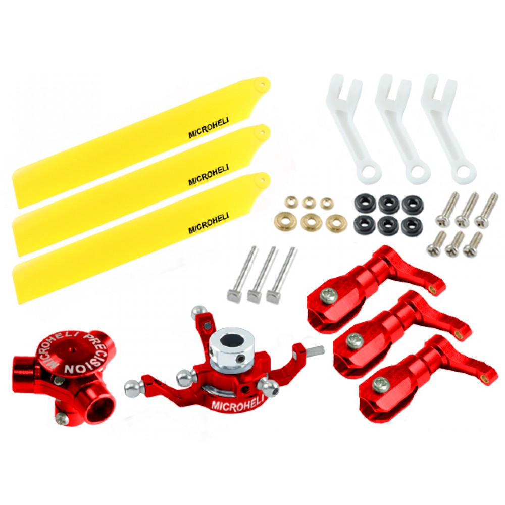 CNC AL/Plastic Triple Yellow Blade Conversion set (RED) - BLADE 120S/ S2