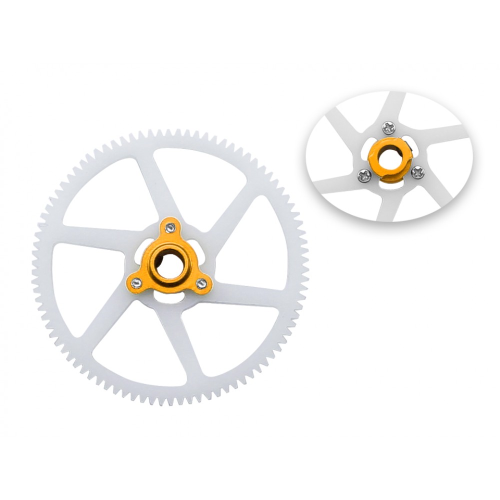 CNC Delrin Main Gear w/ Hub set (GOLD) - BLADE 120 SR/S/S2