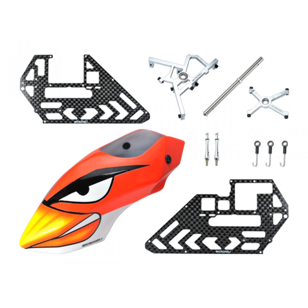 Short Head w/ Reorder Servos/Canopy Set (for MICROHELI frame BLADE 130 S)