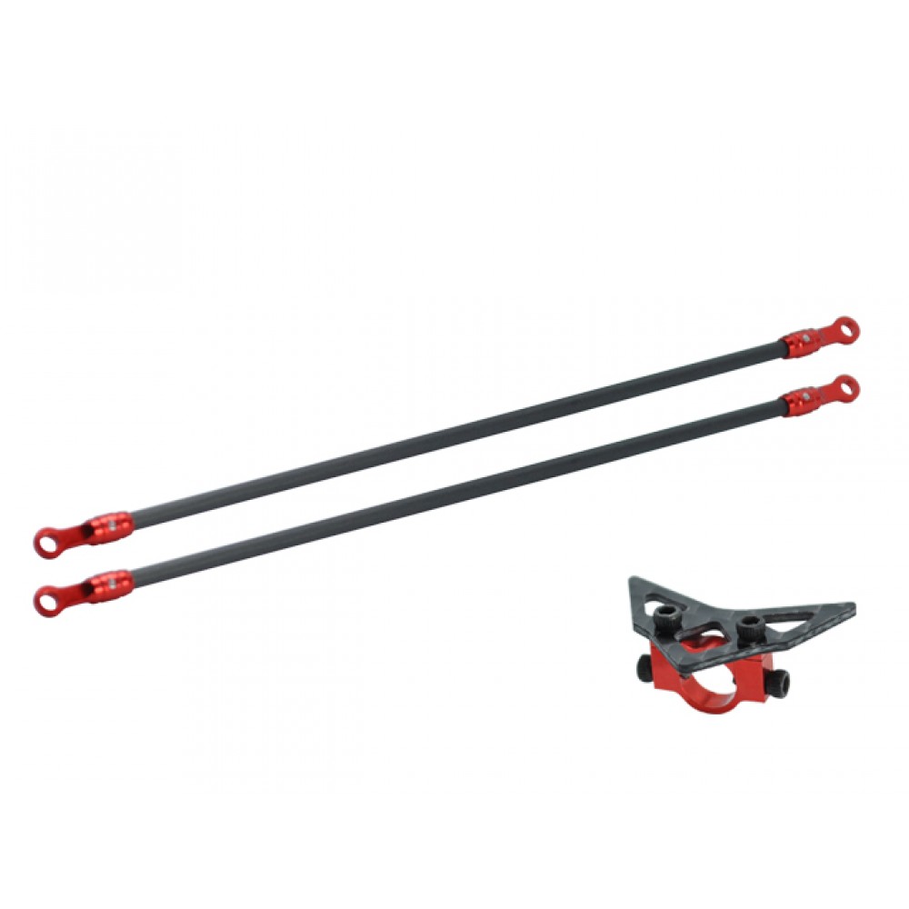 Aluminum/Carbon Fiber Tail Boom Support Mount set (RED) (for MH Main Frame series)