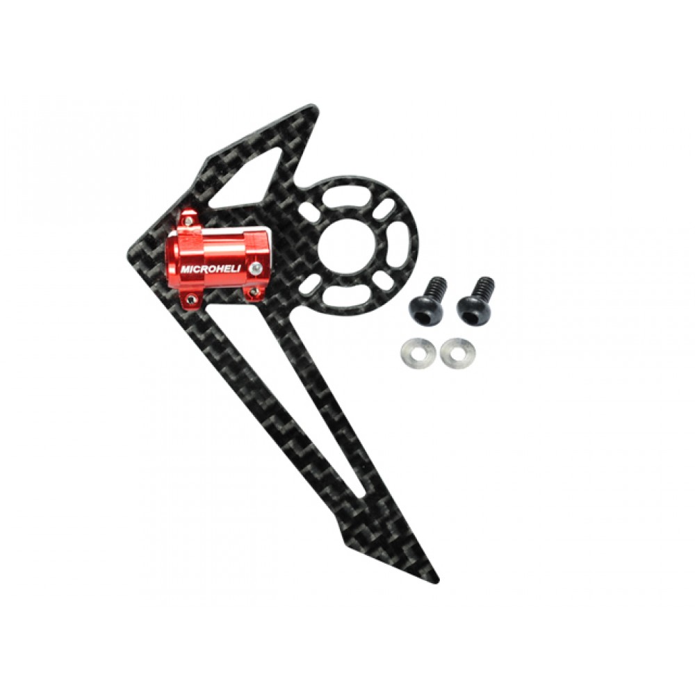 AL/Carbon Fiber Light Weight Tail Motor Mount w/ Fin set (RED) - BLADE 130 S