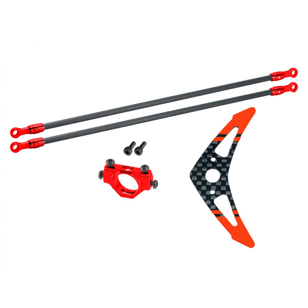 Aluminum/Carbon Fiber Tail Boom Support set (RED) - BLADE 150 S / Smart