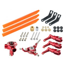 CNC AL/Plastic Triple Orange Blade Conversion Set (RED) - BLADE 180 CFX / 150 S / Smart