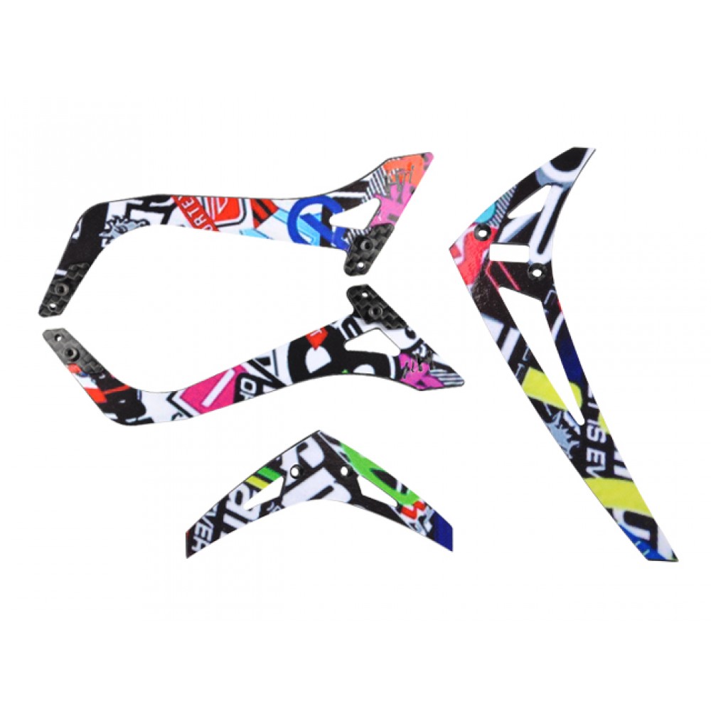 Carbon Fiber Landing Skids w/ Fins Graphic Skin (for MH upgrades 230S/230S V2)