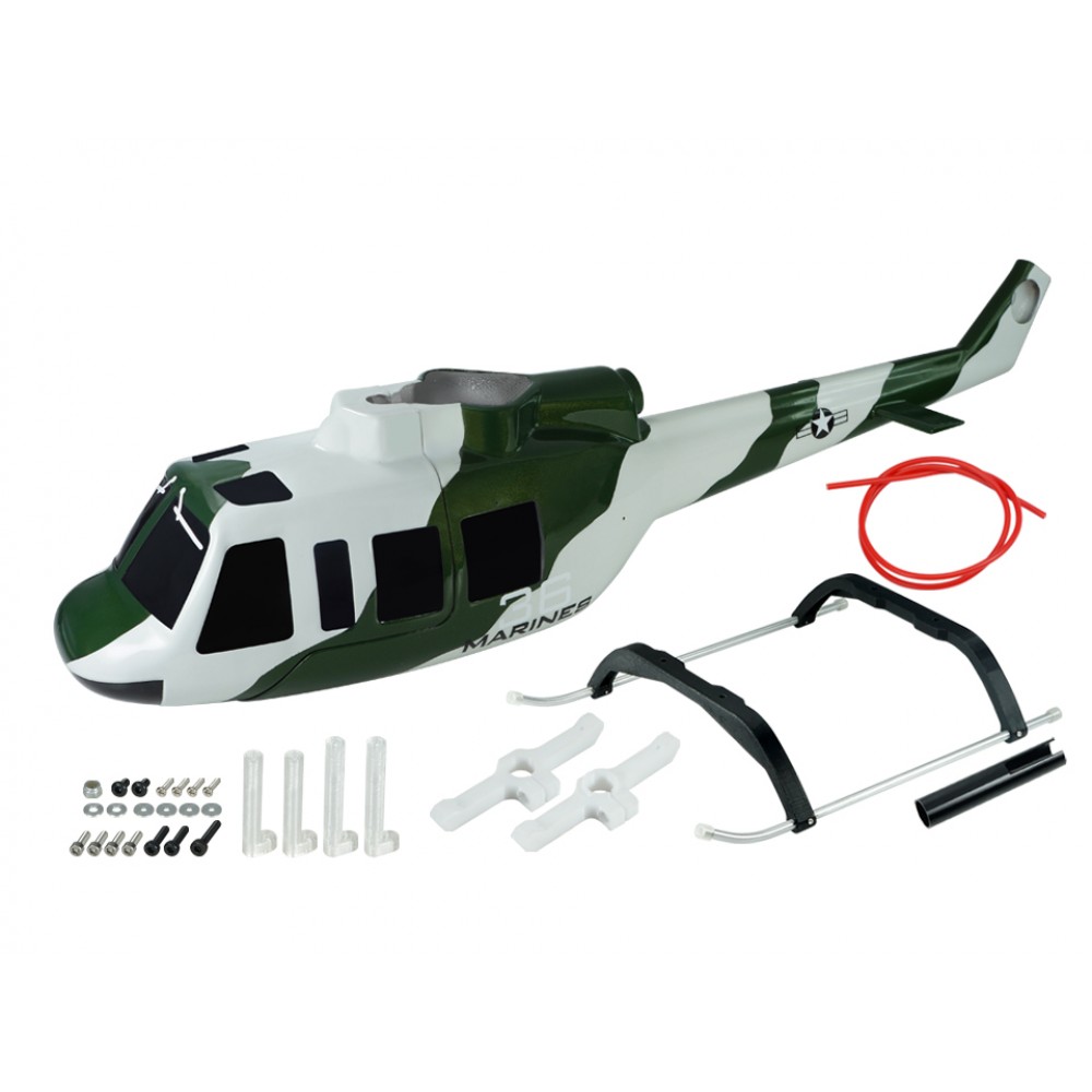 Airbrush Fiberglass Bell UH-1 Huey Scale w/ Landing Gear - BLADE 230S / V2 / Smart