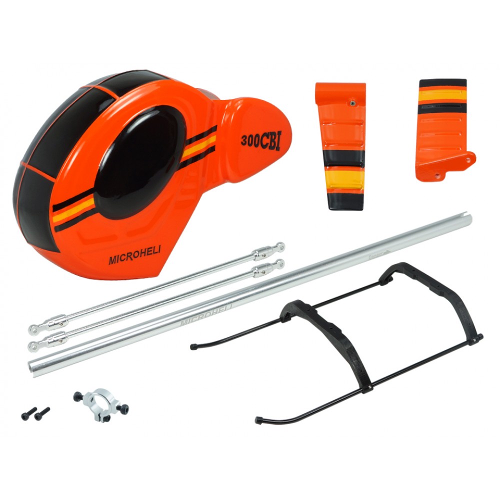 Airbrush Fiberglass Hughes 300 Scale w/ Landing Gear (OR) - BLADE 230S / V2 / Smart