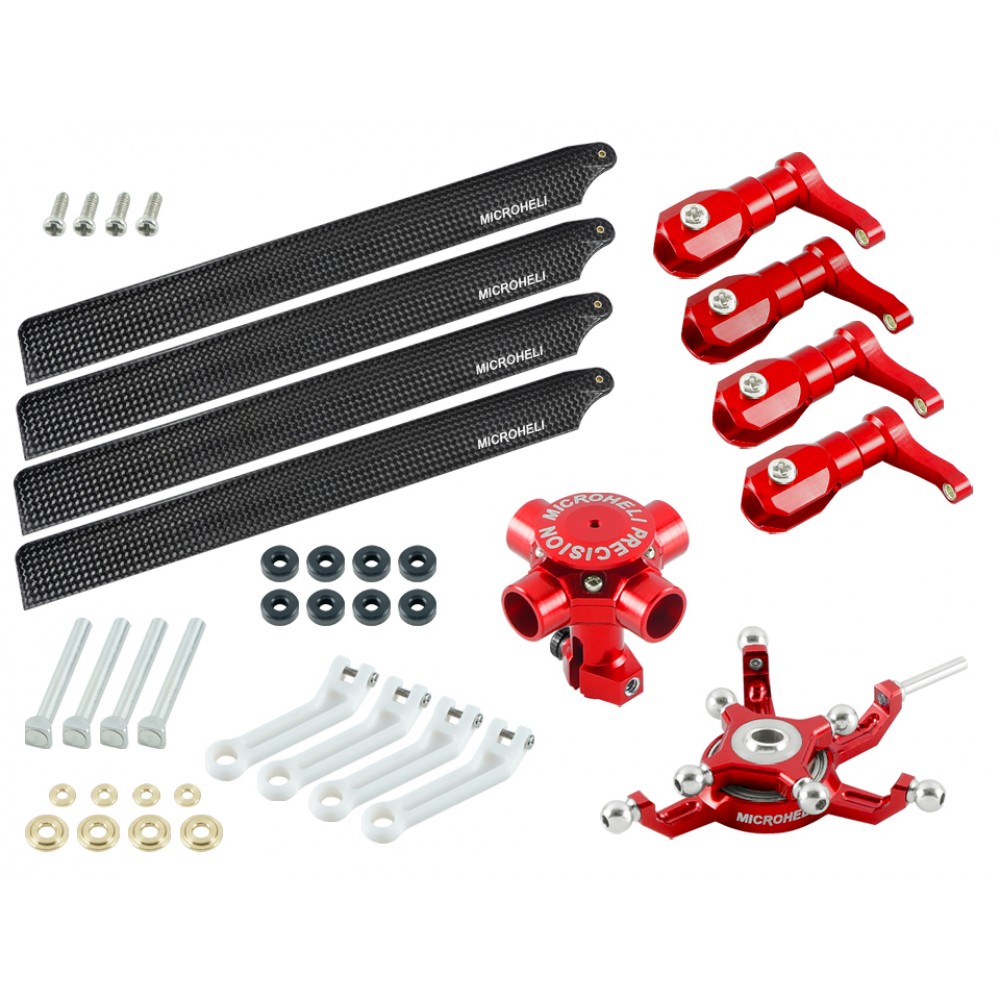 CNC Quad Carbon Fiber Blades Conversion set (RED) - BLADE 230S / V2 / Smart