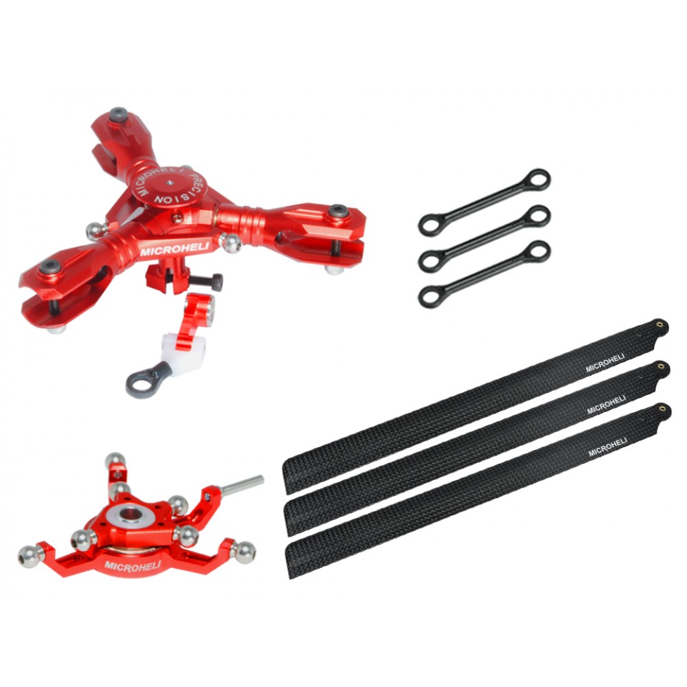 CNC Triple Carbon Fiber Blades Conversion set (RED) - BLADE 230S / V2 / Smart