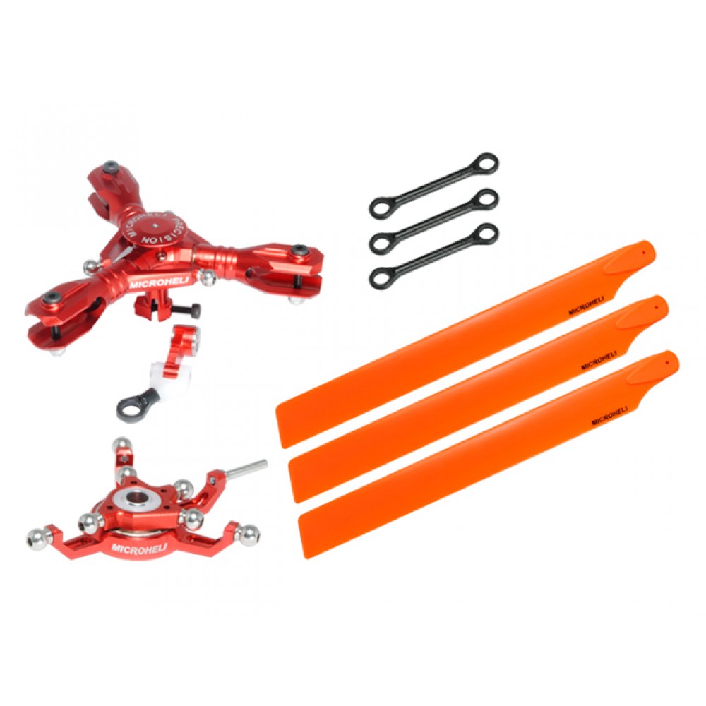 CNC Triple Orange Plastic Blades Conversion set (RED) - BLADE 230S / V2 / Smart