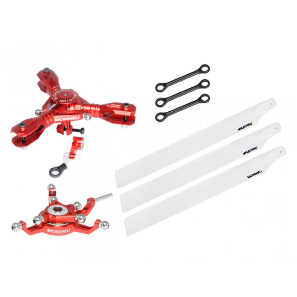 CNC Triple White Plastic Blades Conversion set (RED) - BLADE 230S / V2 / Smart