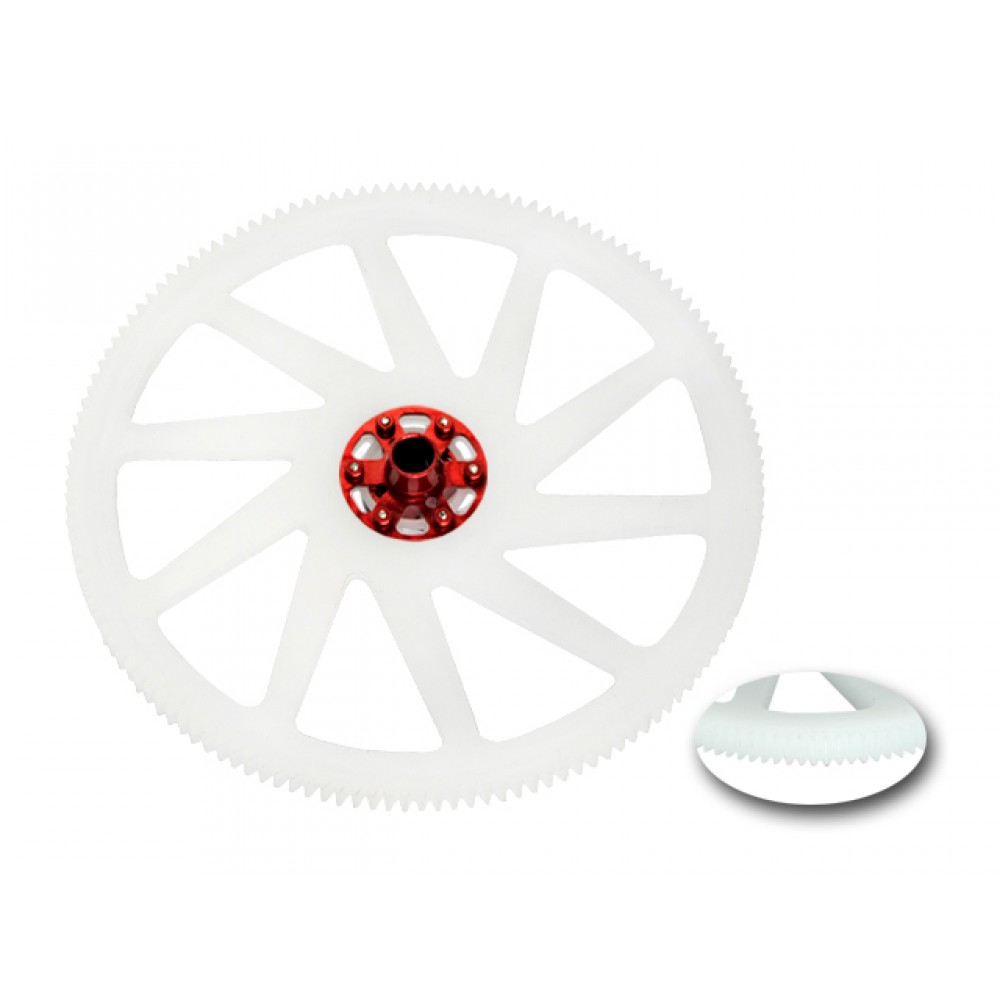 CNC Delrin Main Gear w/ Aluminum Hub set (RED) - BLADE 230S / V2 / Smart / REVOLUTION 235 CP