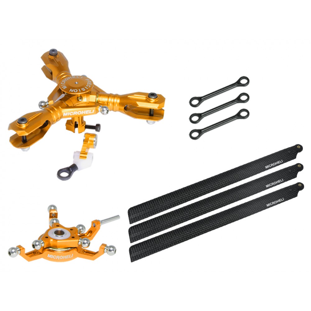 CNC Triple Carbon Fiber Blades Conversion set (GOLD) - BLADE 230S / V2 / Smart