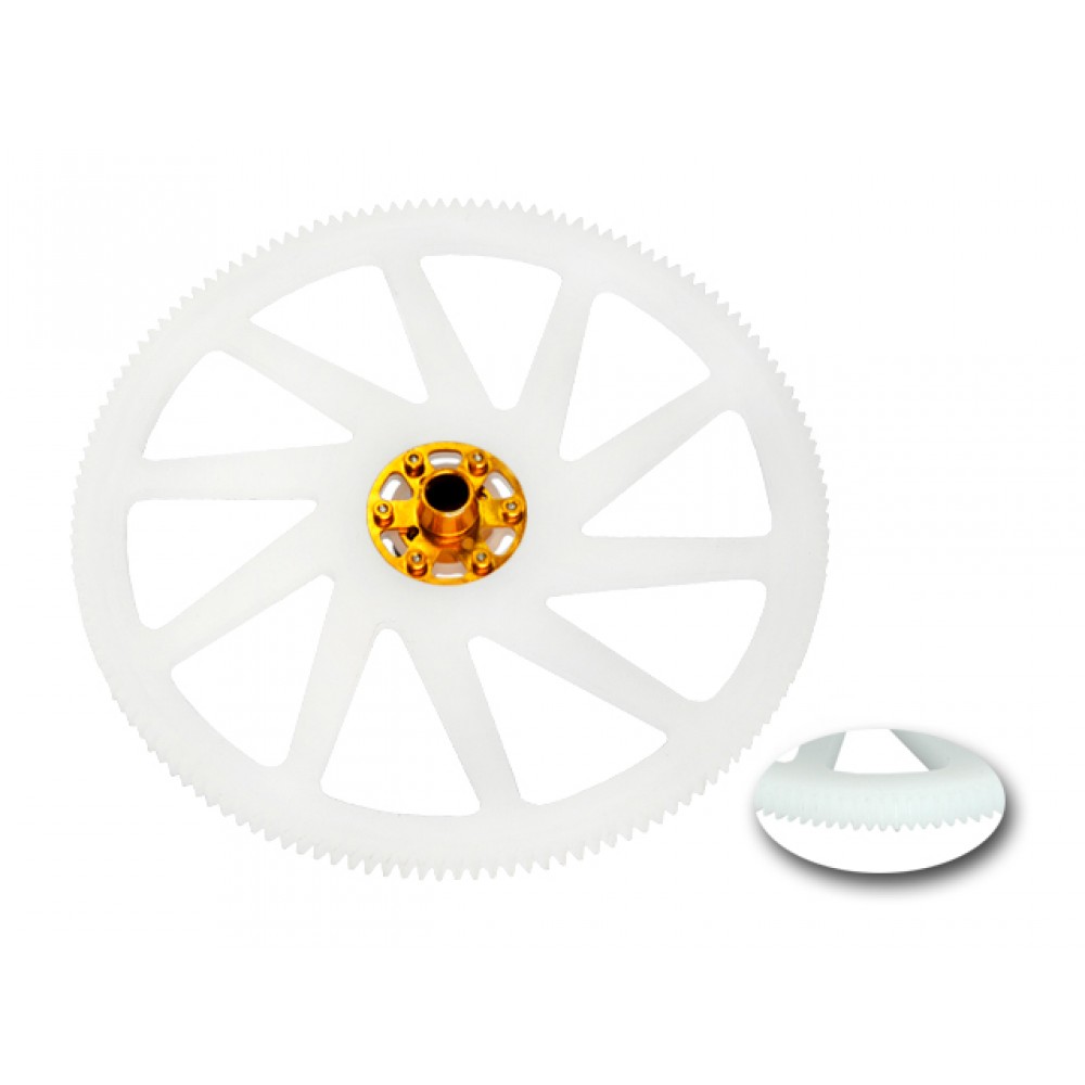 CNC Delrin Main Gear w/ Aluminum Hub set (GOLD) - BLADE 230S / V2 / Smart / REVOLUTION 235 CP