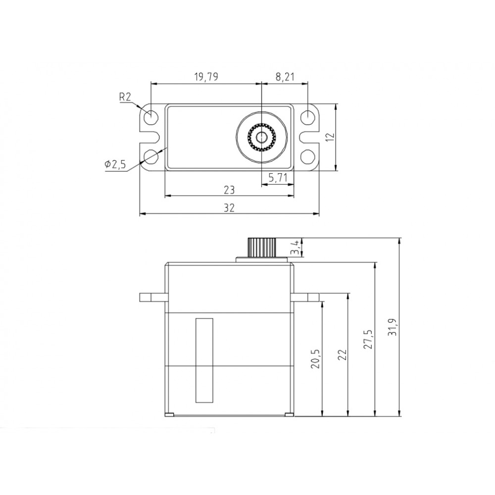 Precision HV Micro Servo Full Metal Gear Set w/ Converter Cables
