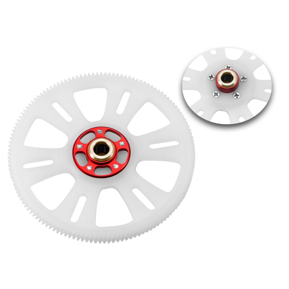 Delrin Helical Main Gear w/ Auto-Rotation Hub set (RED) - BLADE 450X / 330X / 330S