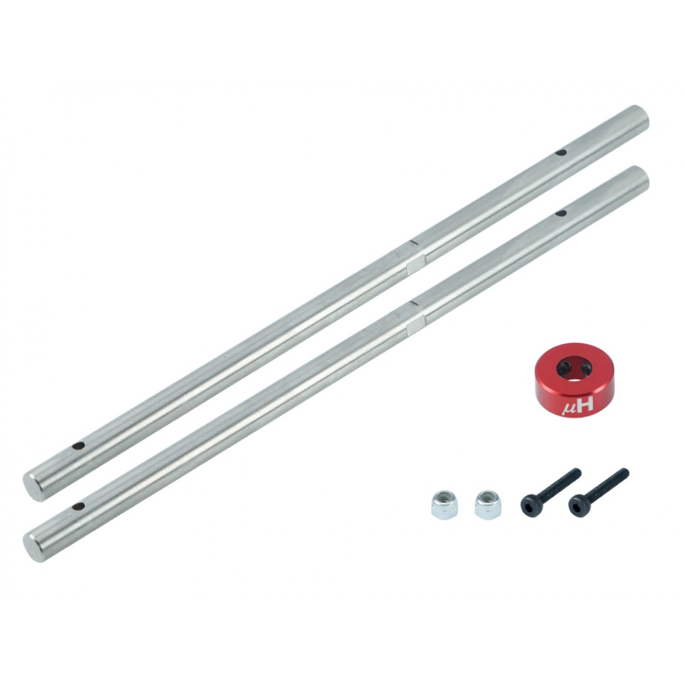 Precision CNC Titanium Main Shaft W/ Collar (RED) - BLADE 450X / 330X / 330S / ECLIPSE 360