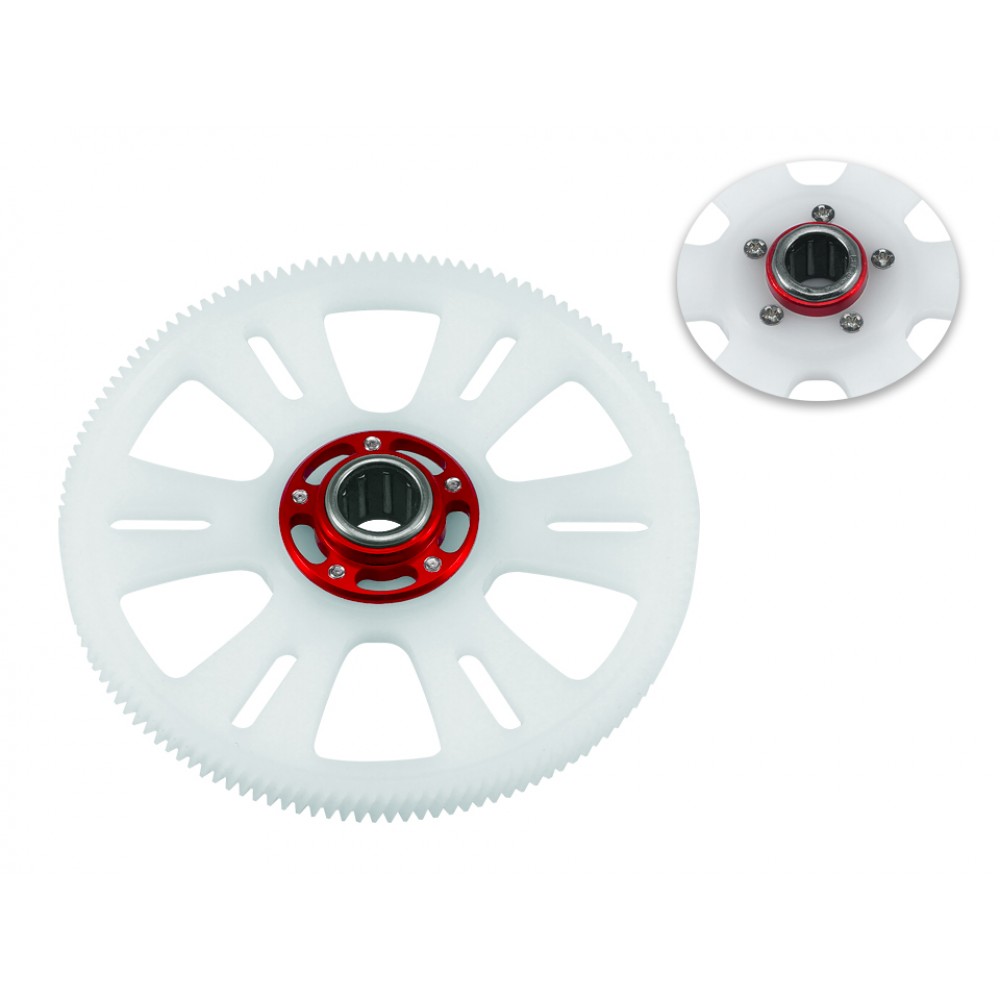 Delrin Helical Main Gear W/ Auto-Rotation Hub Set (RED) - BLADE 360 CFX