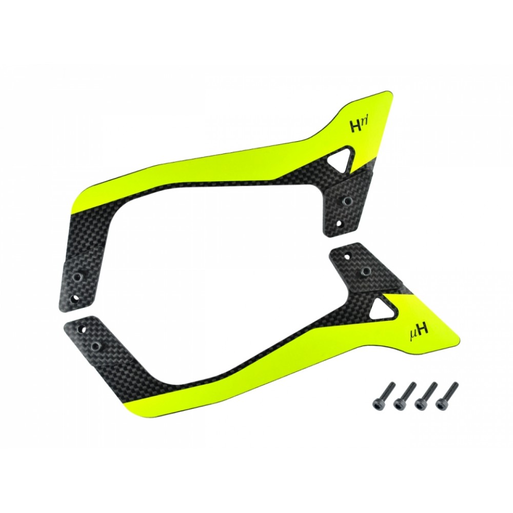 Carbon Fiber Landing Skids "B" Style (YELLOW) - BLADE FUSION 480