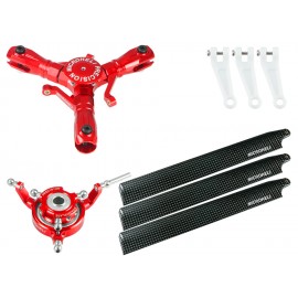 CNC Triple Carbon Fiber Blades Conversion Set (RED) - BLADE INFUSION 180