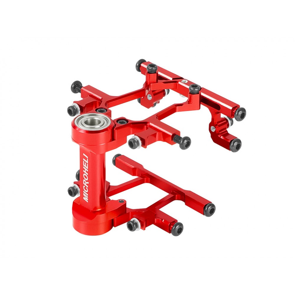 Aluminum Main Shaft Bearing Block w/ Servo Mount (RED) - BLADE INFUSION 180