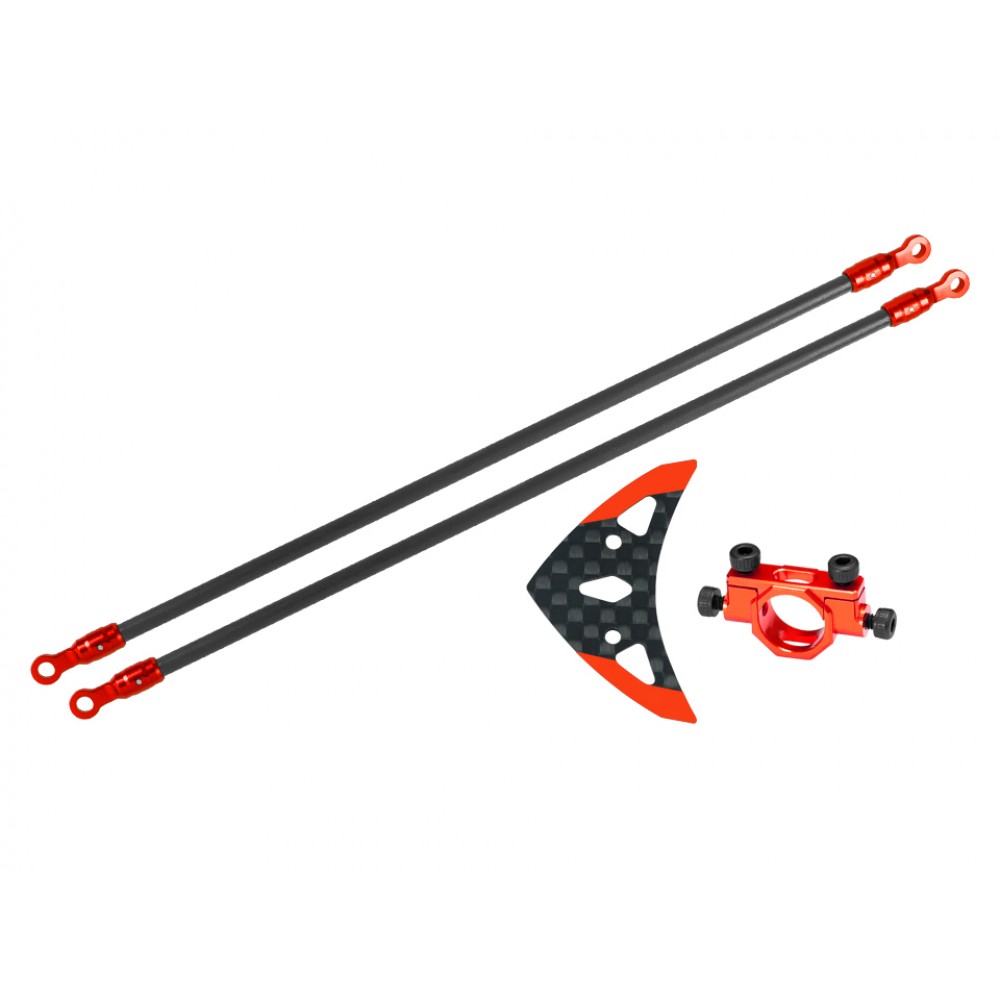 Aluminum/Carbon Fiber Tail Boom Support set (RED) - BLADE INFUSION 180
