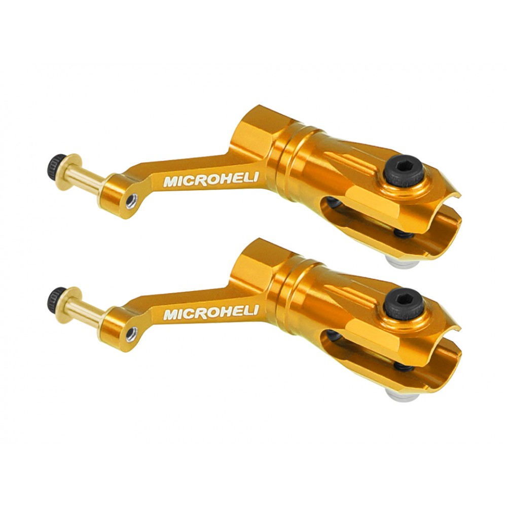 Aluminum Main Blade Grip w/ Thrust Bearing (GOLD) - BLADE INFUSION 180