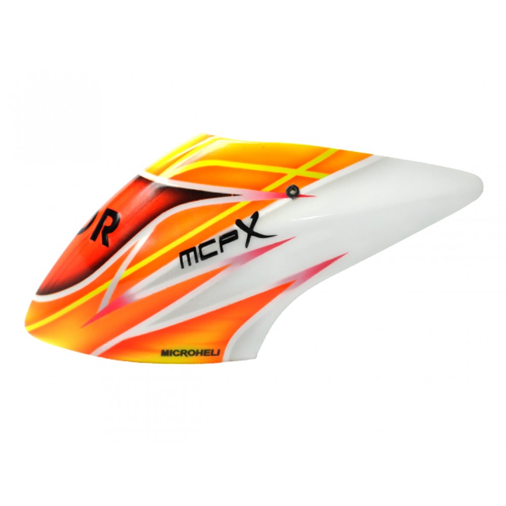 Airbrush Fiberglass Orange Tornado TDR Canopy - BLADE MCPX