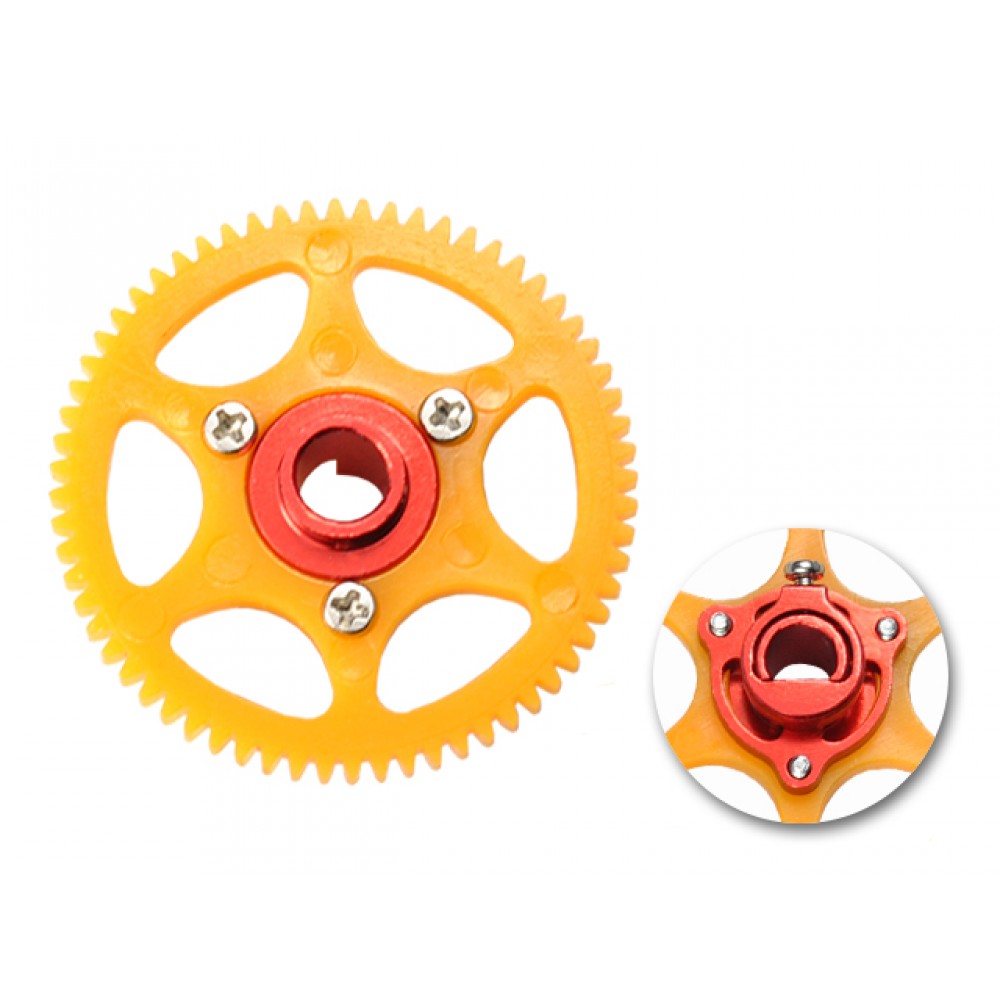 Delrin Main Gear w/ Hub set (RED) - BLADE MCPX/S
