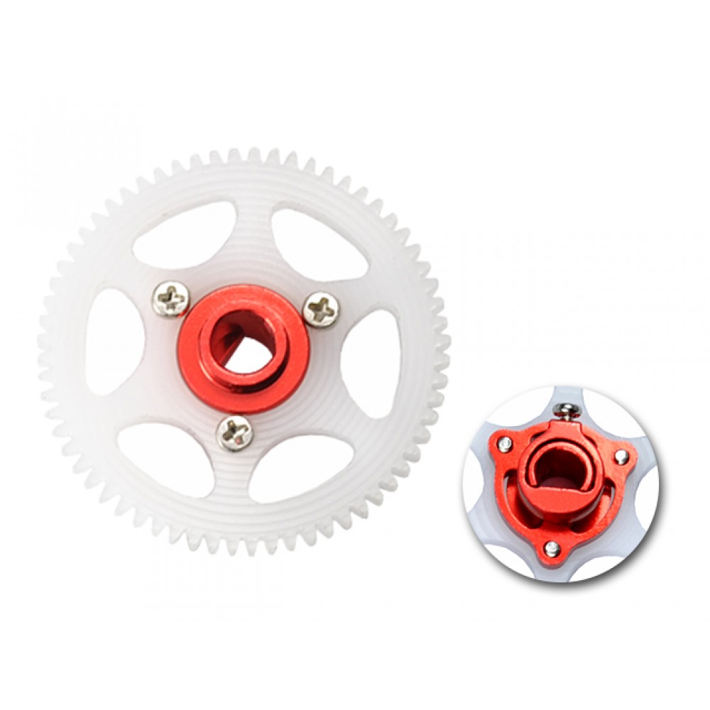 CNC Delrin Main Gear w/ Hub set (RED) - BLADE MCPX/S