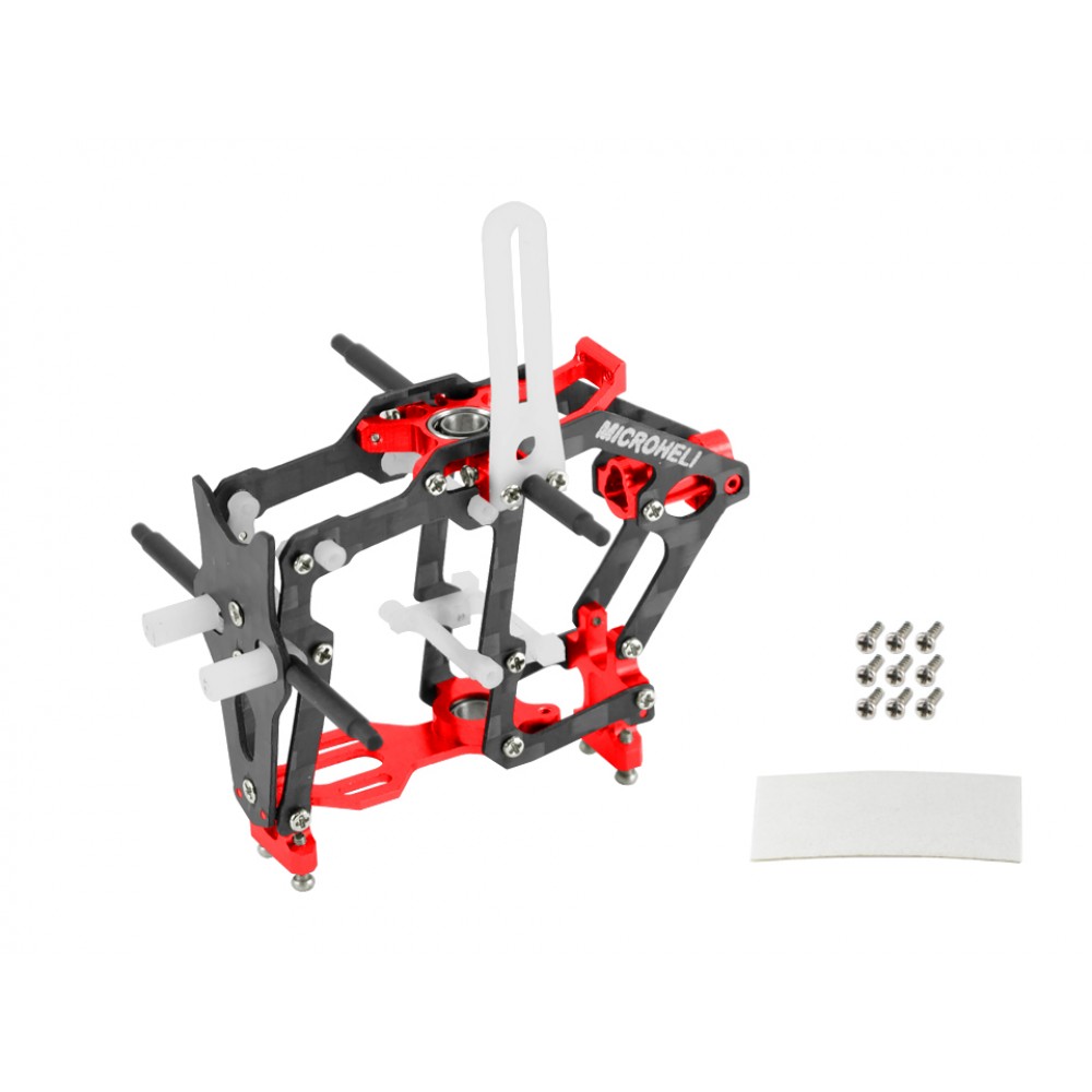 Aluminum/Carbon Fiber/Delrin Main Frame (RED) - BLADE MCPX BL2